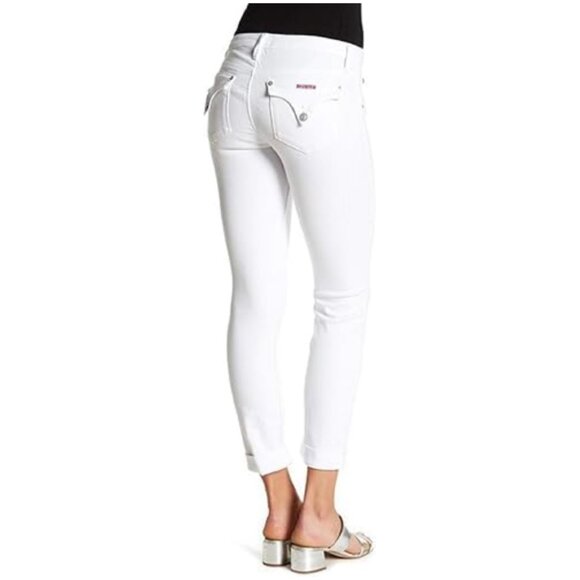 Hudson Jeans Bacara Crop Straight Cuffed in White - Picture 2 of 16